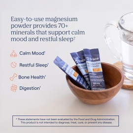 Trace Minerals Glicinato de Magnesio en polvo 30 sobres 3 g (0,11 oz) cada uno Suplemento de magnesio para ayudar a patrones de sueño saludables y relajación (30 Sobres, Sueño de naranja)