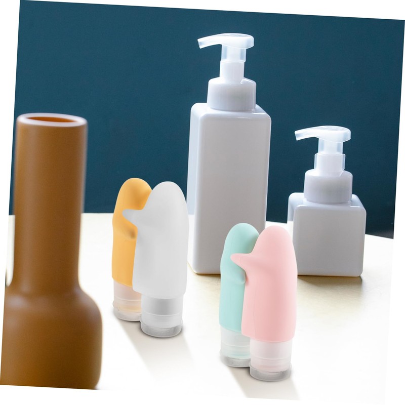 Baluue 4pcs Travel Refillable Toiletry Bottles Leak Travel Shampoo Containers