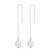 Sterling Silver Lily Drop Bead Pull Through Threader Dangle Earrings