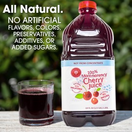 Cherry Bay Orchards Tart Cherry Juice (64 oz Bottle) - 100% Natural Cherry Juice Not From Concentrate, Boosts Immunity, Improves Sleep - No Added Sugar, Gluten Free, Non GMO
