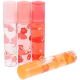 4 Piezas Brillo Labial Transparente, Hidratante, Sabor a Fruta