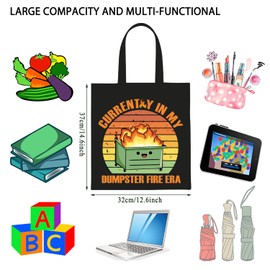 WCGXKO Novelty Emotional Dumpster Fire Quote Tote Bag Cute Gag Gift for Her (T-Dumpster)