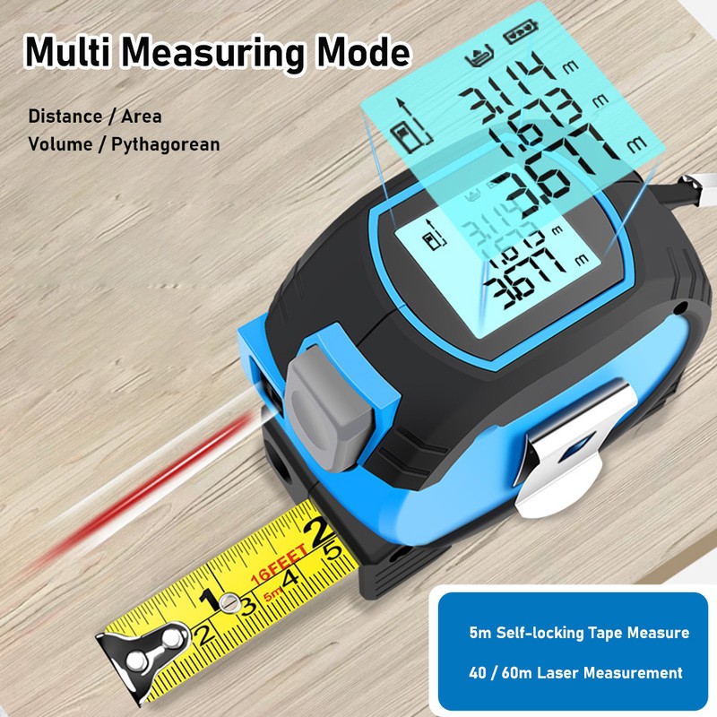 3-in-1 Laser Tape Measure Multifunctional Digital Display Cross Line Laser
