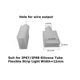 MSDUSA 50 Pack Cable Cap with Sealant Use for 12mm/0.47in Width IP67/IP68 Waterproof led Strip Light