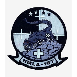 HMLA-167 Warriors Squadron Patch (Black) – with Hook and Loop