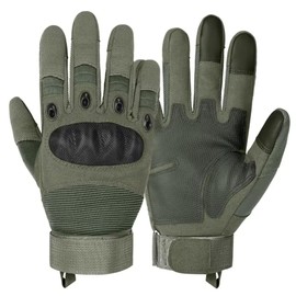 RATASK Heavy Duty Gloves, Hard Knuckle Gloves, Paintball Airsoft Gloves, Hiking Camping (Green, M)