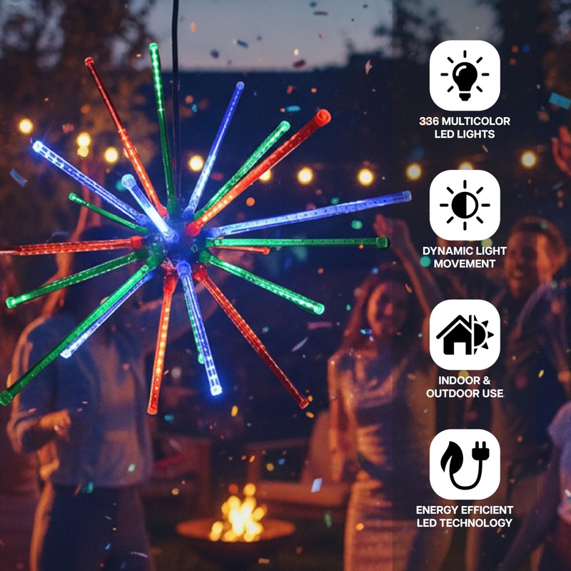 Holiday Bright Lights 28 Inch LED Meteor Burst Multicolor Starburst