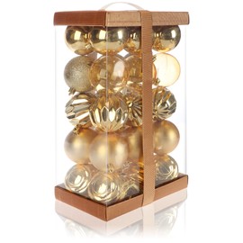 com-four® 30 x Christmas Baubles - Christmas Tree Baubles 7 cm - Made of Shatterproof Plastic for Christmas - Tree Decorations for the Christmas Tree - Christmas Tree Decorations