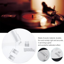 Turntable Cartridge Alignment Protractor Mat, Anti-Sliding LP Vinyl Record Pickup Calibration Plate Distance Gauge Protractor Adjustment Tool Ruler for Turntable Accessories (White)