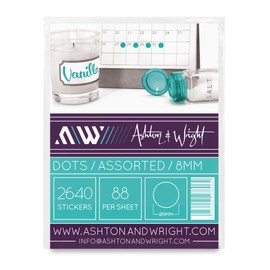 Ashton and Wright - Easy Peel Colour Coding Labels - 8mm Dot Stickers (Pack of 1-2640, Bright)