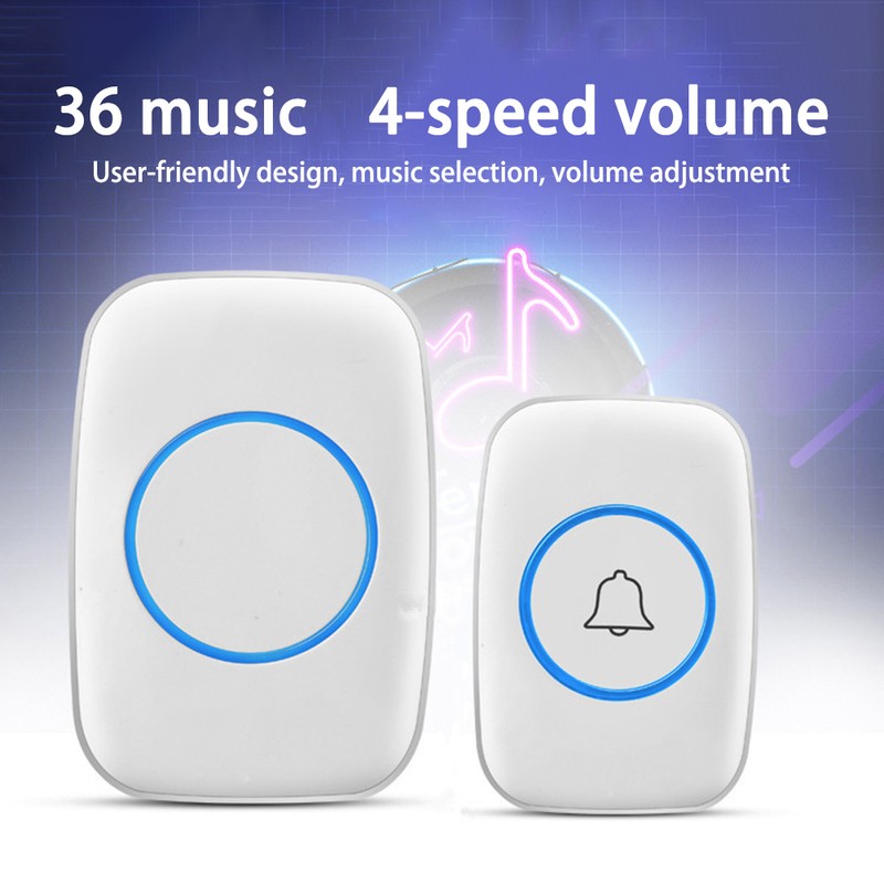 Wireless Doorbell Waterproof Wireless Chime Door Chime with 3 Volume