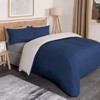 Brentfords Bedding Double Bed Set, Reversible Navy/Grey Luxury Hotel Quality