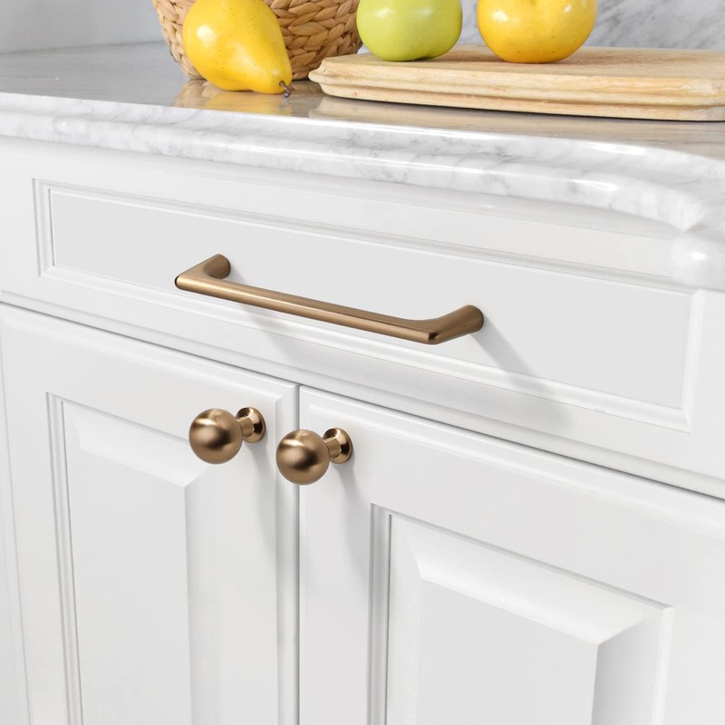 Amerdeco 10 Pack Champagne Bronze Cabinet Pulls 5 Inch(128MM) Hole