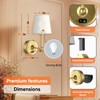 Battery Operated Wall Sconce Set of 2, 3000K-6500K Dimmable,Wireless Wall