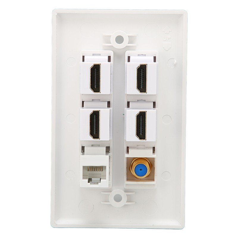 Wall Plate 6 Ports HD Multimedia Interface CAT6 TV F