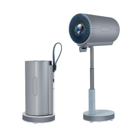 【Built in Apps&15" Foldable Stand】Portable Mini Projector with WiFi and Bluetooth, 1080P 500 ANSI Smart Projector 4K with Electric Focus & 5W Speaker, Home theater Projector with 200'' Display+zoom