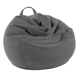 LPMOERA Stuffed Animal Storage Bean Bag Chair Cover (No Filler) For Kids and Adults.Soft Premium Corduroy Stuffable Bean Bag For Organizing Children Plush Toys or Memory Foam Dark Grey S For Kids