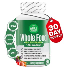 Whole Food Multivitamin for Plus Digestive Enzymes, Probiotics & Omegas, Non GMO