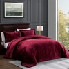 TAMGHO Red Queen Velvet Comforter Set, Plush Crushed Velvet Bedding,