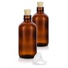 JUVITUS 8 oz Amber Glass Boston Round Bottle with Cork