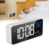 Mirror LED Alarm Clock Two Sets of Alarm Rechargeable Voice
