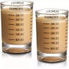 Hlukana 2 Pack Shot Glass Measuring Cup 3 Ounce Heavy