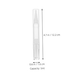 Ciieeo 5pcs Transparent Refillable Nail Oil Pens with Brush Tip Twist Container for Cuticle and Lip Oil Care Portable Makeup Applicator for Manicure and Professional Salon Use