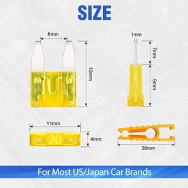 20 Pieces 20 A Car Fuses Mini, Bolatus Blade Fuses Car Fuses Car Fuses Plug Fuse Blade Fuses Set with 1 Fuse Puller