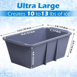 Kamehame Ice Block Mold, Extra Large Ice Cube Mold for Ice Bath, XXL Ice Mold Steel Reinforced Rim Silicone Giant Ice Brick Molds for Tub Cold Plunge, Coolers, Water Chiller Accessories