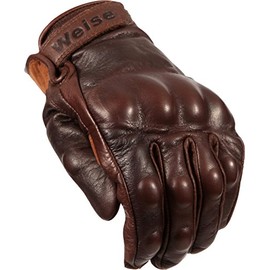 WEISE unisex-adult Leather Victory Motorcycle Glove(Brown,X-Large)