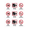 3x No Eating, CCTV Fitted, No Smoking Sticker Sign 125x50mm