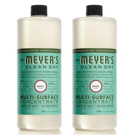 MRS. MEYER'S CLEAN DAY Multi-Surface Cleaner Concentrate, Use to Clean Floors, Tile, Counters, Basil, 32 fl. oz - Pack of 2
