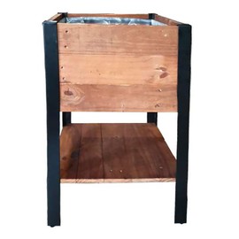 Grapevine PL10003 Urban Garden Tall FSC Recycled Wood and Metal Planter with Shelf