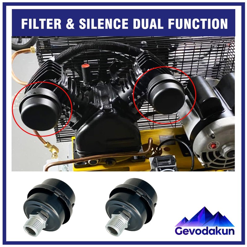 2 Pcs 70243399 Air Intake Filter Silencer 1/2" MPT Compatible