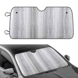HQRNYP Car Windshield Sunshade, Windshield Sun Shade Foldable, 51" x 23" Aluminum Foil Insulation Sun Protector, Universal Summer Vehicle Keep Cool Accessories for Most Cars SUVs and Trucks