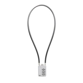 SISAV 50CM/20in Long Cable Locks Cable 4-Digit Combination Lock Re-settable Combination Security Cable Lock Luggage Suitcase Gun Helmet Silver 1-Pack