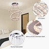 CLAIRDAI Modern Crystal Chandeliers Adjustable Crystal 3 Ring LED Ceiling