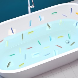 Taanfu Colored Lines Grass Bathtub Toilet Stickers Decals,Fish Bird Flower Leaf Waterproof Bathtub Lid Tank Seat Decals Cistern Self-Adhesive Bathroom Wall Sticker