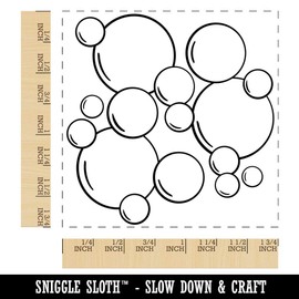 Bunch of Bubbles Square Rubber Stamp for Stamping Crafting - 1.75in Medium