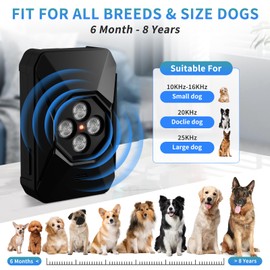 Anti Barking Device for Dogs, 3 Modes Ultrasonic Dog Barking Deterrent Devices, 55Ft Stop Dog Barking, Sonic Bark Stopper Indoor Outdoor Anti Barking Devices Small Large Medium Dogs Barking Box