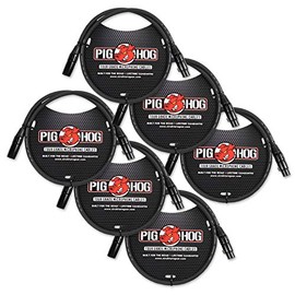 Pig Hog PHM3 8mm Tour Grade Mic Cable, XLR 3ft - 6-Pack