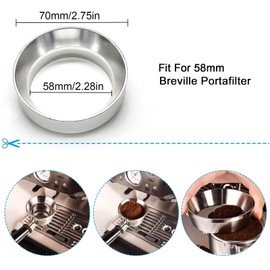 GIAK Espresso Dosing Funnel Made of Stainless Steel 58 mm Coffee Dosing Ring Portafilter Funnel for Precise Filling of Coffee Powder, Filling Funnel for Precise Tampering, Barista Accessories (Dosing