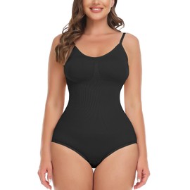 SHAPERIN Women's Bodysuit, Figure Shaping Body Shaper, Tummy Control Shapewear, Adjustable Shoulder Strap, Tummy Control Bodice Body, black