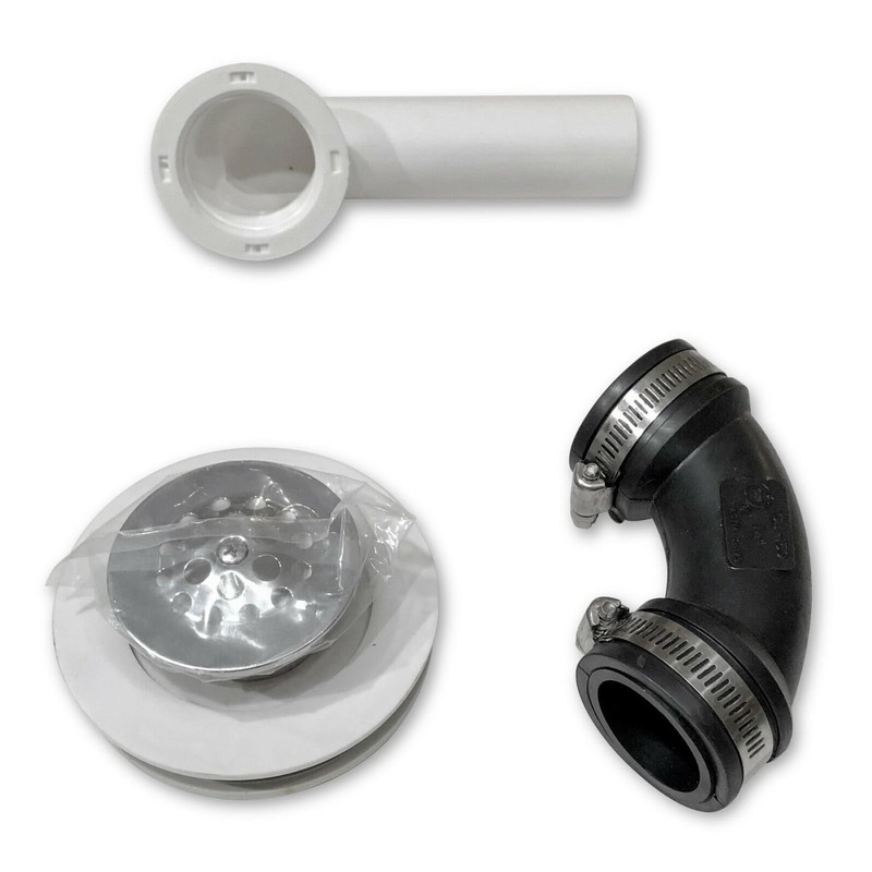 Mustee Shower Floor Drain Kit 60.300A White 1-1/2" Pipe Ties