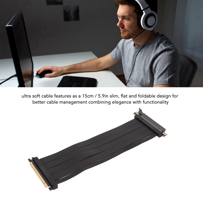 PCIE 4.0 X16 Extender 180 Degree 26GB/s 11.8 Inch Shielded