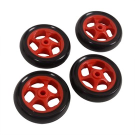 MOTO4U Motorcycle Stand Wheels Replacement for Front Lift Stand Rear Stand Triple Tree Stand Single-sided Swingarm Stand 4PC Tyres Red