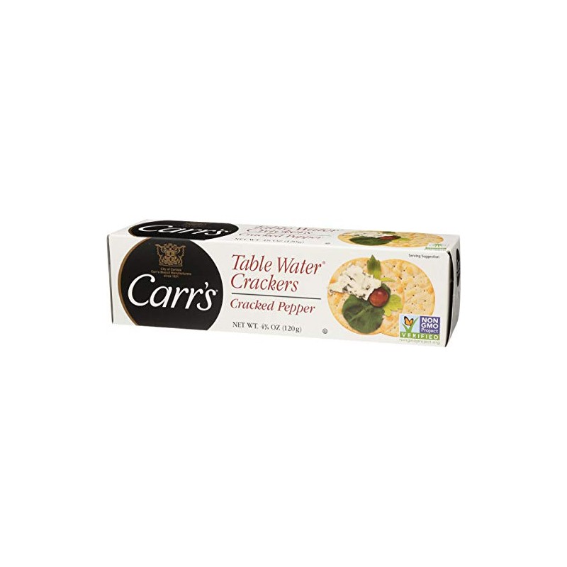 Carr's Table Water Crackers, Cracked Pepper, 4.25 Oz
