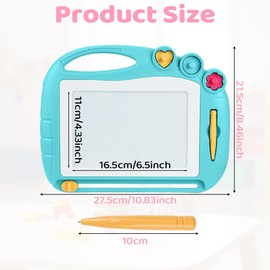 OFFCUP Magnetic Drawing Boar, Toddler Boy Girl Toys for 1-5 Year Old, Portable Doodle Pad with Pen, Learning Educational Toys for 1 2 3 Baby Kids Birthday Gift (Green)