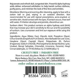 Mario Badescu Loción limpiadora glicólica de pomelo para pieles mixtas y grasas | Tónico exfoliante que limpia profundamente |Formulado con ácido glicólico y extracto de pomelo| 236 ml