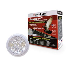 Bird B Gone - SpectrumV Holographic Bird Gel - Bird Repellent Gel - Repels Birds - Protect Edges, Ledges, Rooftops, Etc - UV Protected & Humane - Easy to Install Dishes - 12 Pack